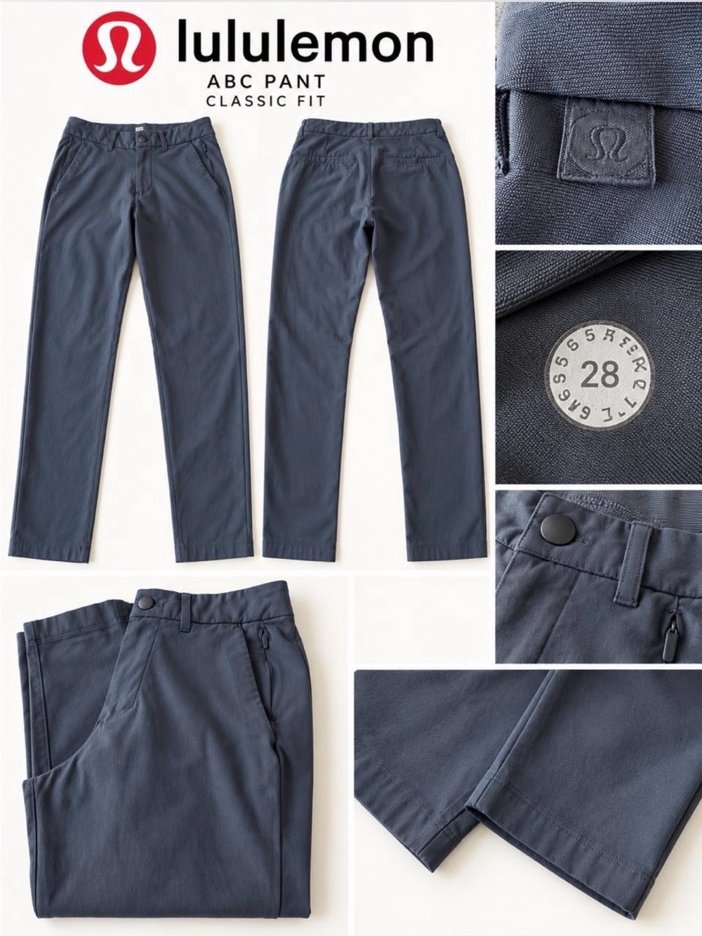 Lululemon ABC Pants Size 28 Charcoal Gray LM5439SE